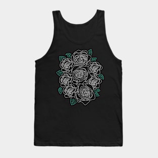 White Rose Bouquet Tank Top